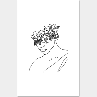 Flower headed woman Posters and Art